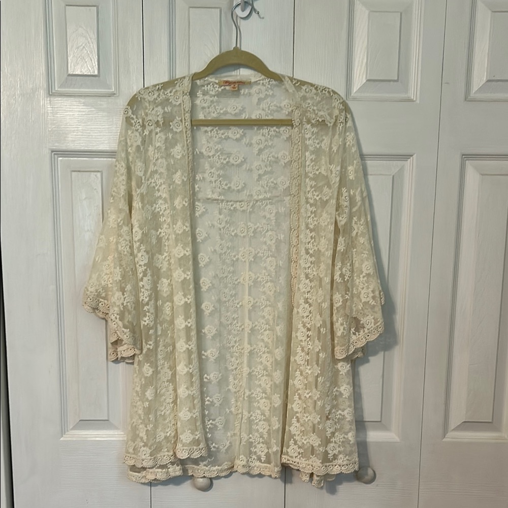 Magnolia Lace Overlay Cardigan